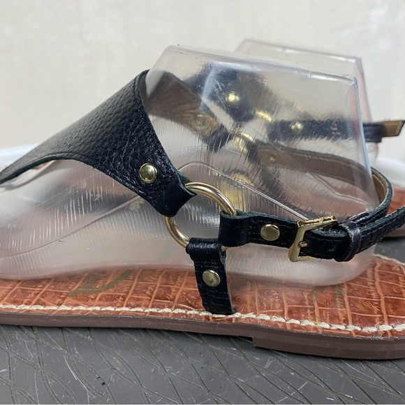 Black Leather Women's Sandals - Picture 7 of 16